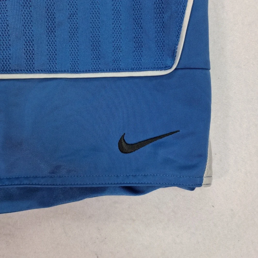 Nike Shorts Mens L Basketball Blue White Striped Mesh Pockets Athletic EUC
